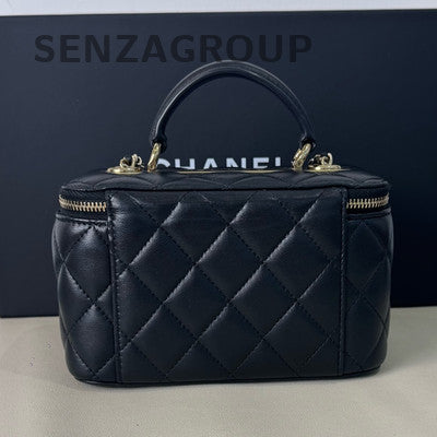 Chanel Trendy CC Black Gold Lambskin Cosmetic Chain Crossbody Bag