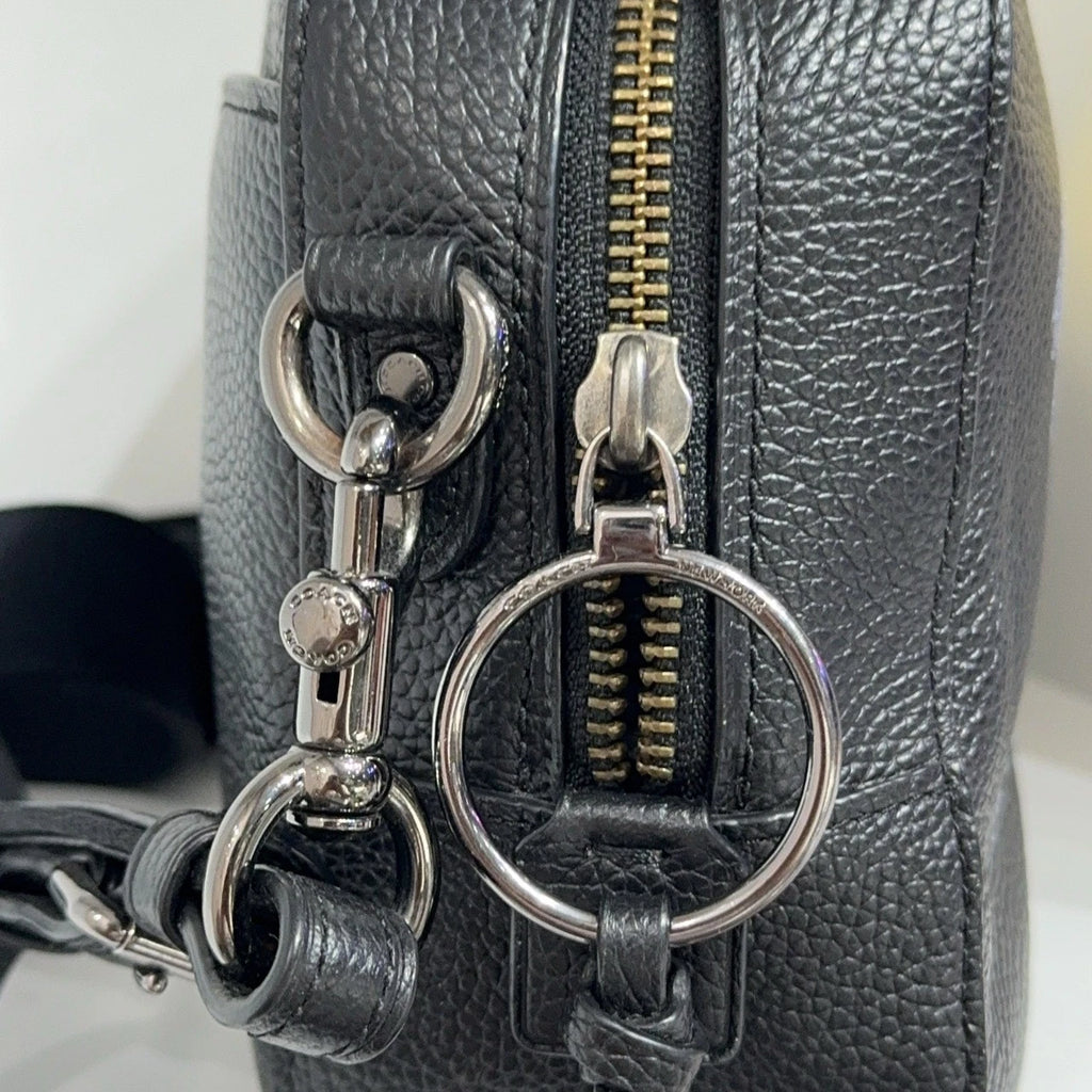 COACH Dinosaur Carriage Print Leather Camera Crossbody Shoulder Bag Women