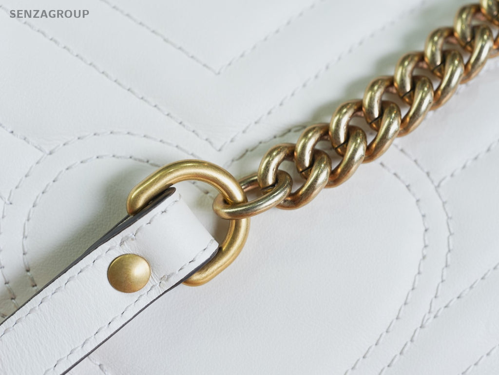 GUCCI Marmont GG Handbag Shoulderbag Crossbody White gold