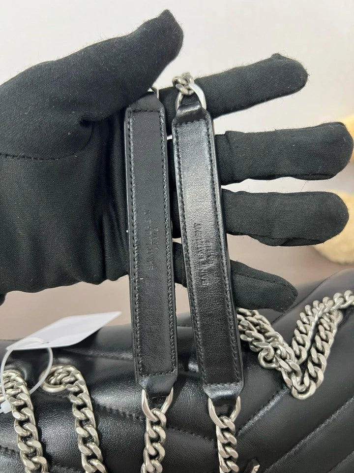YSL Black Silver Loulou Shoulder Crossbody Bag For Women