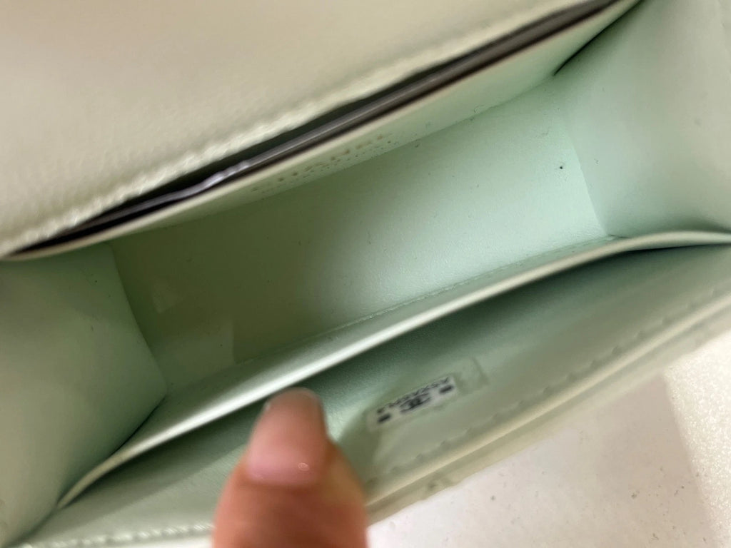 CHANEL Mint Green Calfskin Mini Square Box Bag For Women