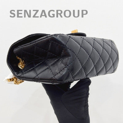 Chanel Quilted Mini Black Caviar Leather Chain Crossbody Bag Classic