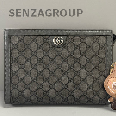 Gucci Black Silver Buckle GG Monogram Briefcase Handbag Unisex Classic