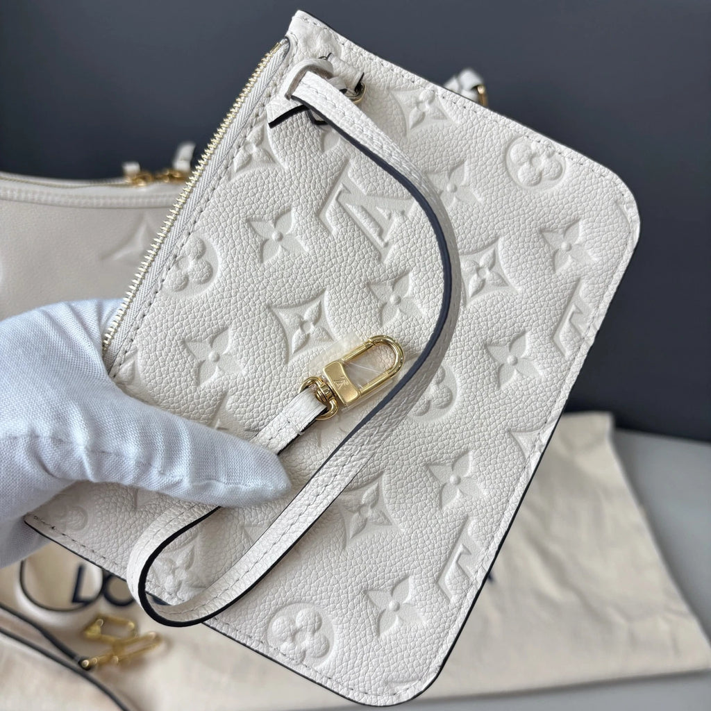 Authentic Louis Vuitton Loop Hobo White Monogram Empreinte Shoulder Bag GHW