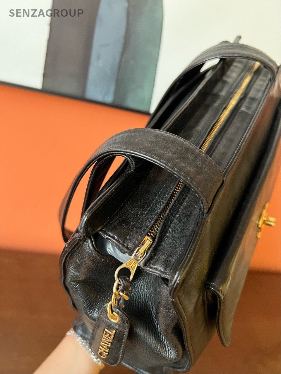 CHANEL Tote CC logo Shoulder Handbag Women Vintage
