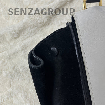 Celine Trapeze Bag Black White Color Block Women's Classic Fashion