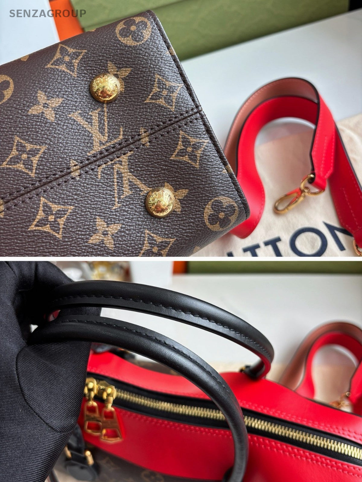 Louis Vuitton Tuileries Besace Monogram Red Shoulder handbag 2WAY