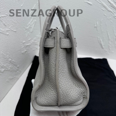 YSL Saint Laurent Sac De Jour Mini Bag Grey Silver Leather Women's