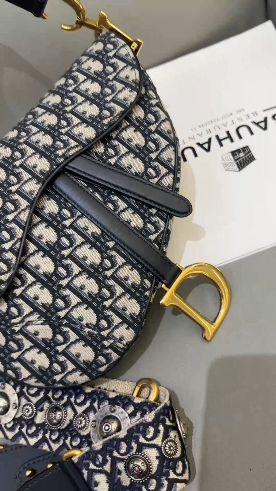 Christian Dior Saddle MM Monogram 2way Shoulder bag Crossboyd Women