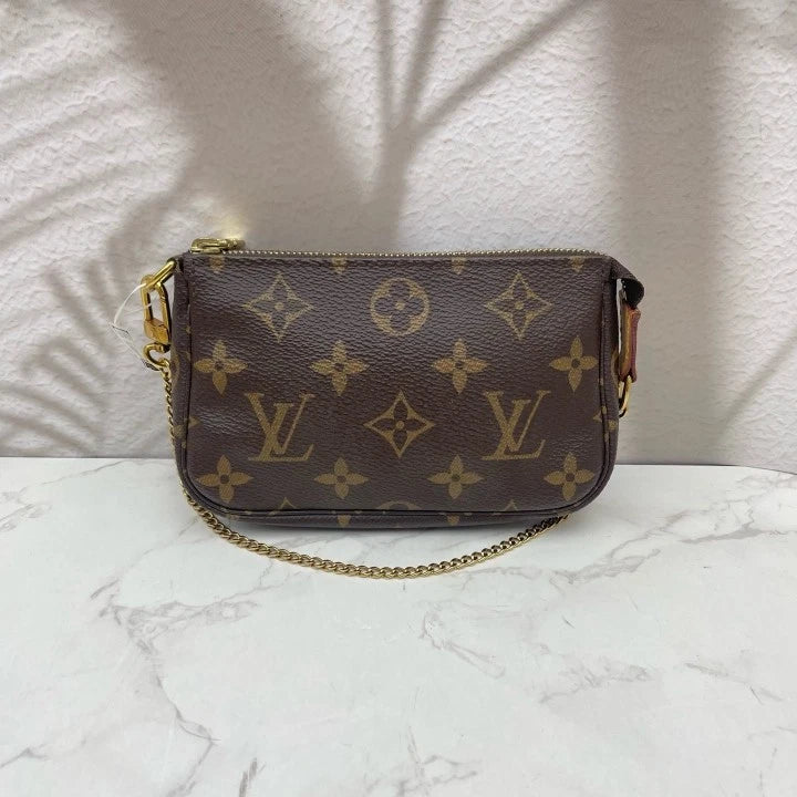 Louis Vuitton Monogram Canvas Mini Chain Clutch Shoulder Bag For Women