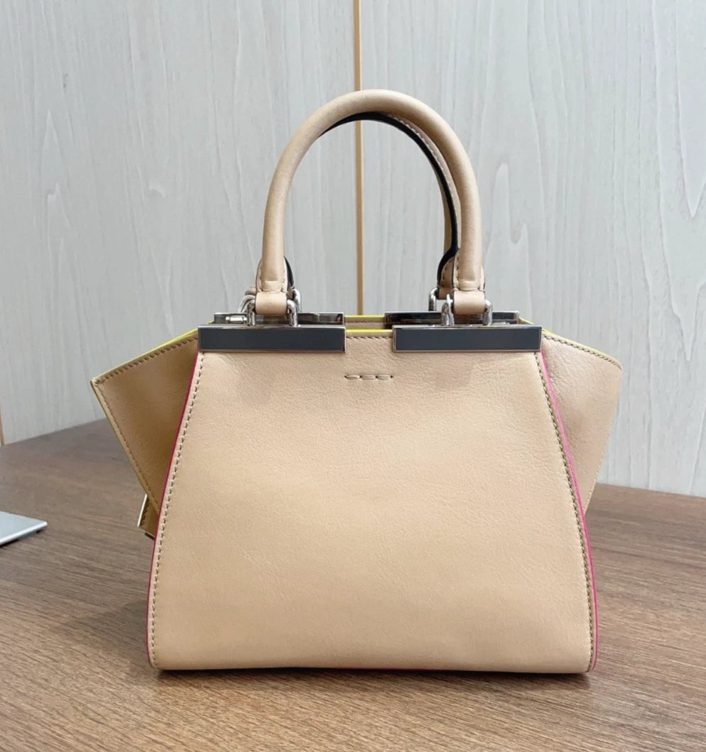 Fendi 3Jours Calfskin PM Top Handle Bag Crossbody Bag Silver Hardware Women