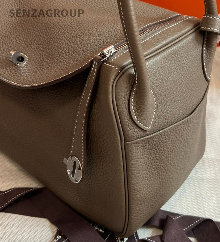 Hermes Lindy30 Shoulder Bag Gray Silver Used Women Classic Designer