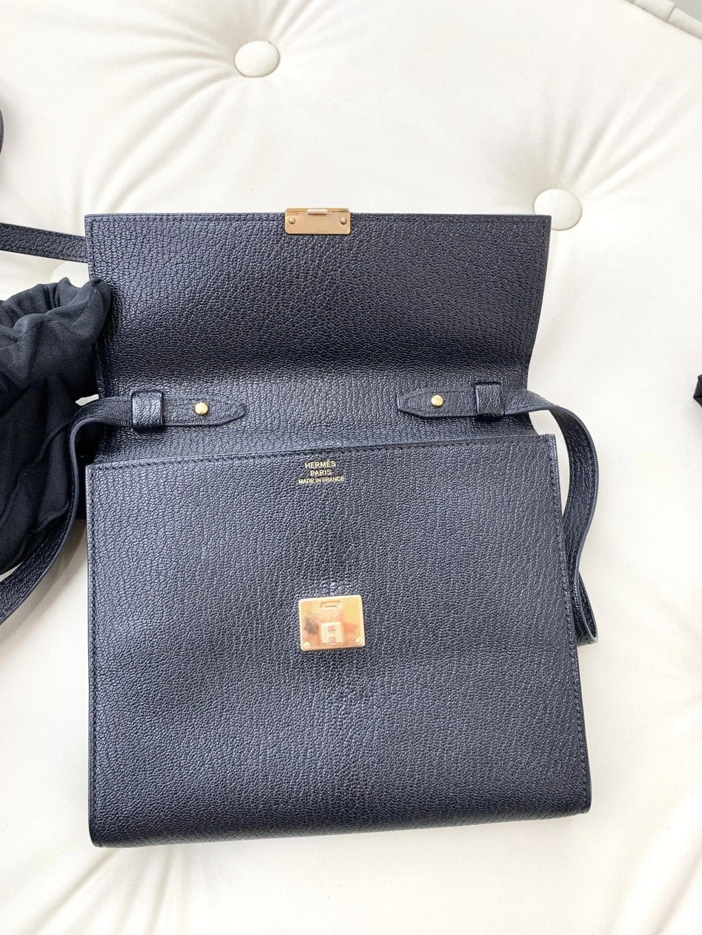 Hermes Clic 16 Evercolor Goatskin Shoulder Crossbody Bag Black Women S