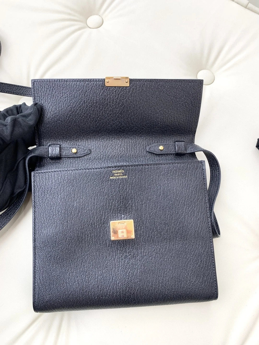 Hermes Clic 16 Evercolor Goatskin Shoulder Crossbody Bag Black Women S