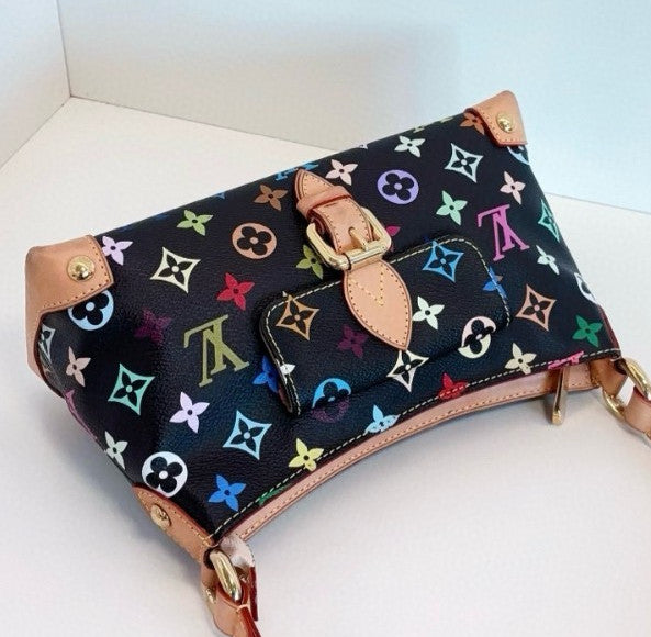 Louis Vuitton Black Multicolor Monogram Shoulder Bag Used Women Classic Vintage