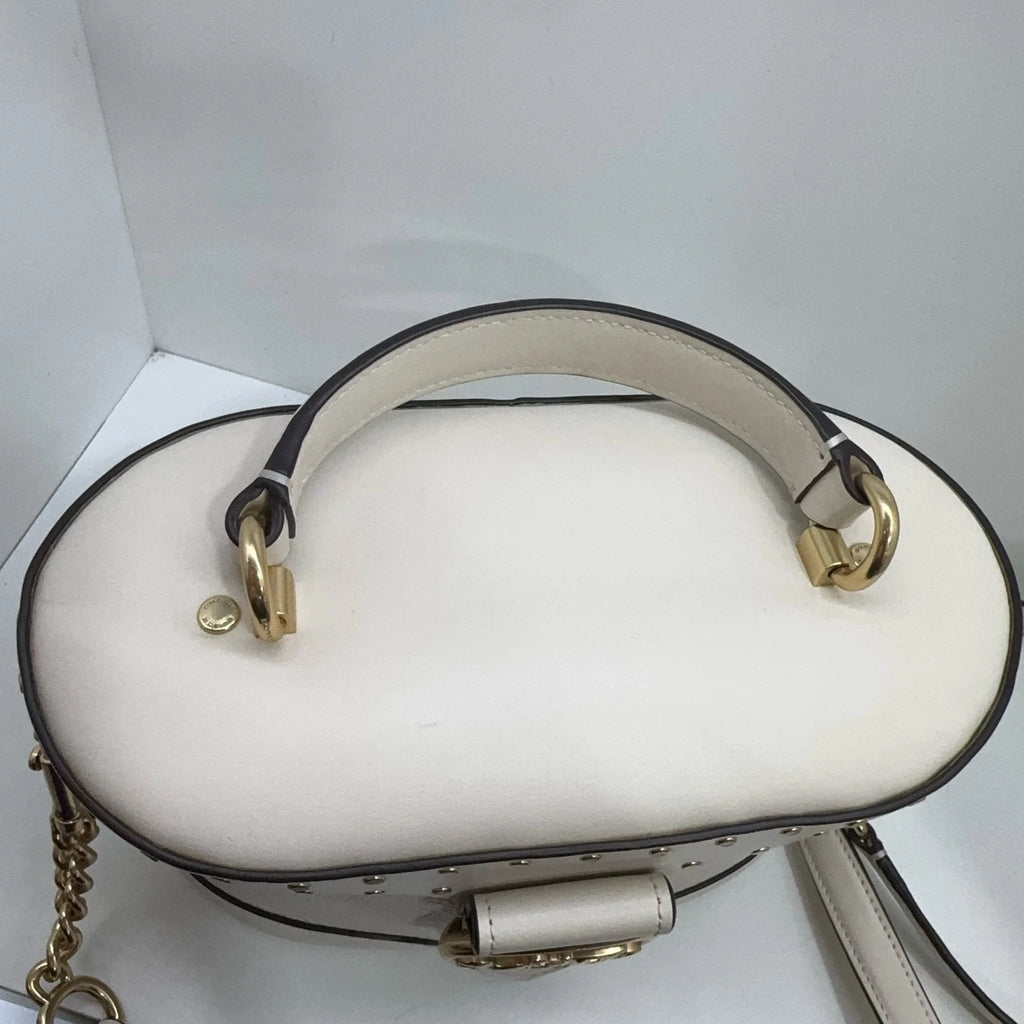 Coach Georgie 20 White Rivet Leather Box Handbag Shoulder Crossbody Women
