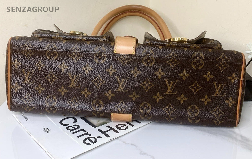 Louis Vuitton Monogram GM Top Handle Bag Brown Gold Used Women Classic Vintage