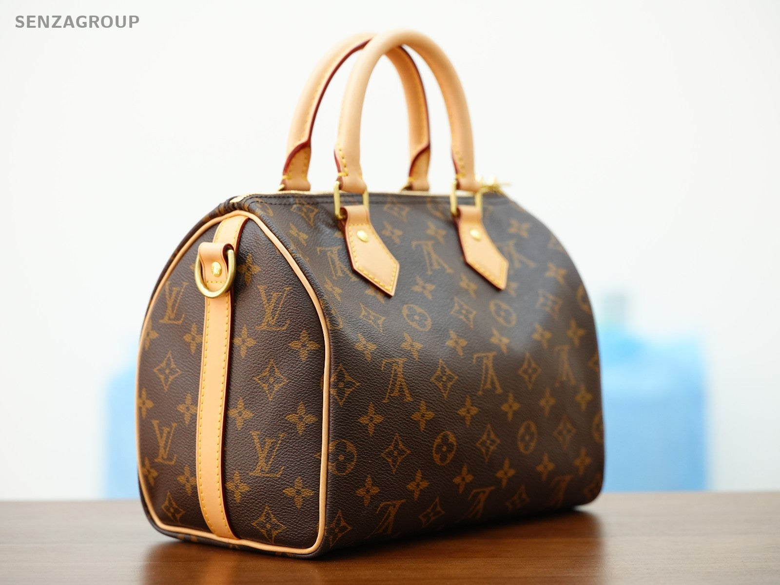 Louis Vuitton Speedy25 Monogram 2way Shoulder Handbag Brown Women