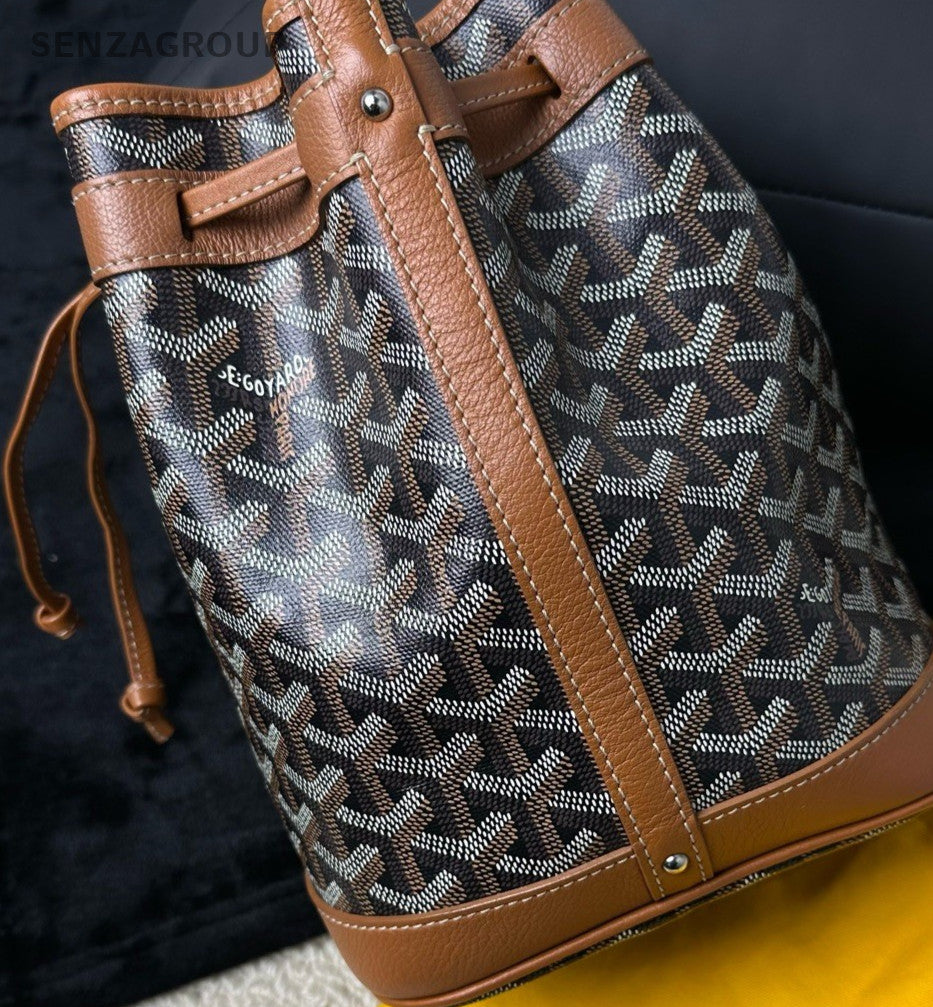 Goyard Canvas Monogram Bucket Bag Shoulder Crossbody Bag Women Brown.