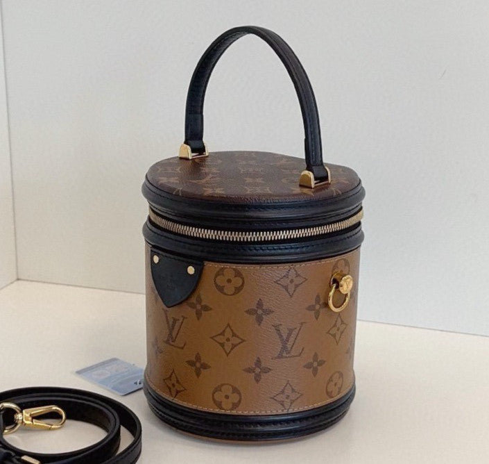 Louis Vuitton Cannes Monogram 2Way Top Handle Crossbody Brown Gold Women Classic
