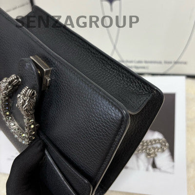Gucci Black Silver Snake Head Chain Shoulder Crossbody Bag Women Classic