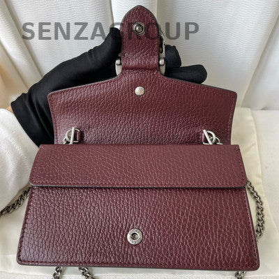 Gucci Dionysus Mini Chain Bag Red Silver Hardware Classic Women's