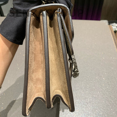 Gucci Dionysus Medium GG Supreme Shoulder Bag Brown Silver Hardware