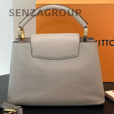 Louis Vuitton Capucines BB Grey Gold Hardware Handbag Women's Fashion