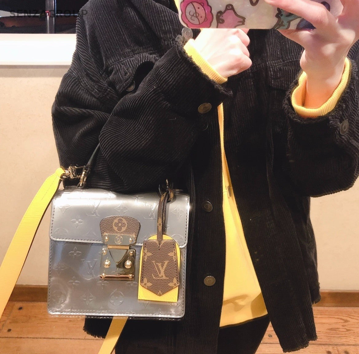 Louis Vuitton Spring Street Epi Leather Top Handle Shoulder Crossbody Bag Silver