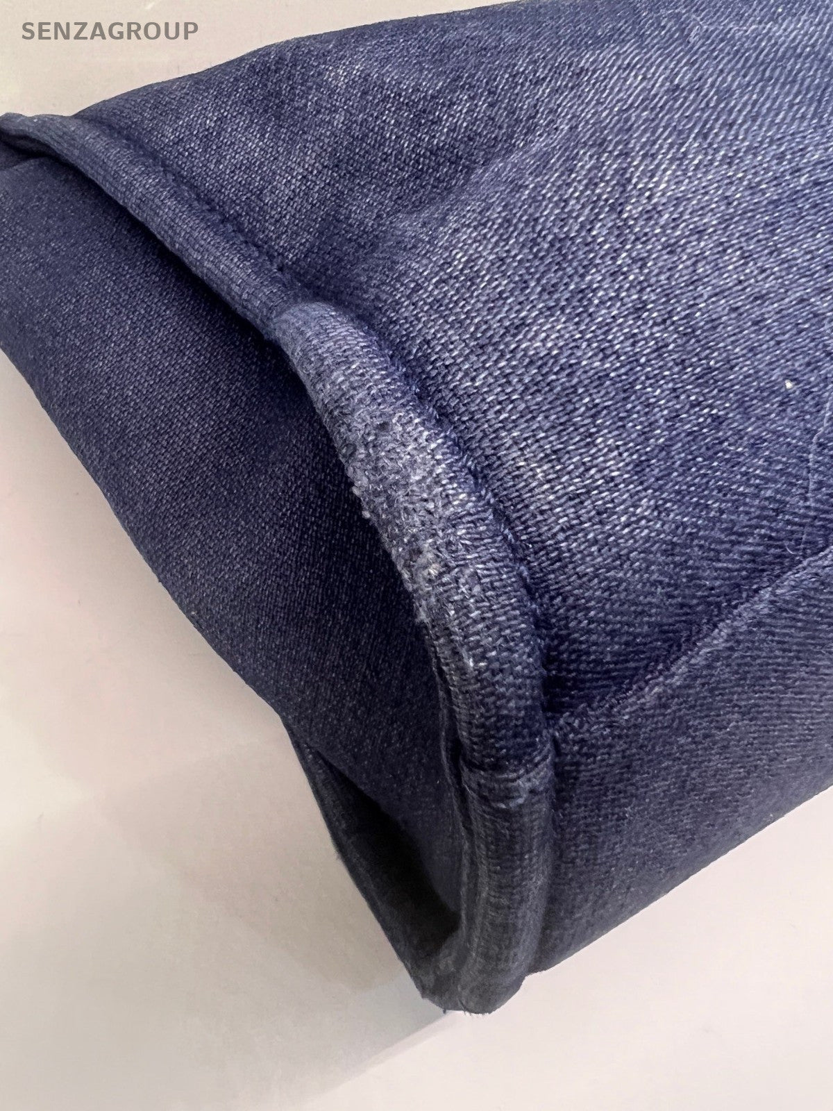 CHANEL Tote Denim Chain Shoulder Handbag Canvas Blue Women