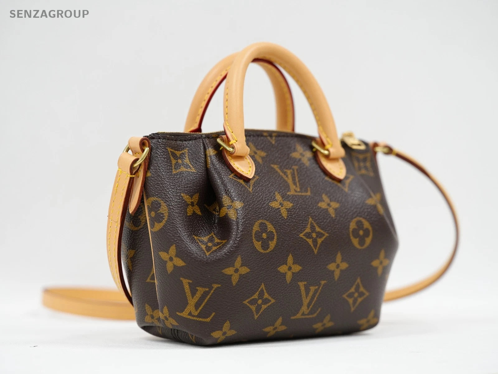 Louis Vuitton Nano Turenne Monogram 2way Shoulder HandBag Canvas Women Brown