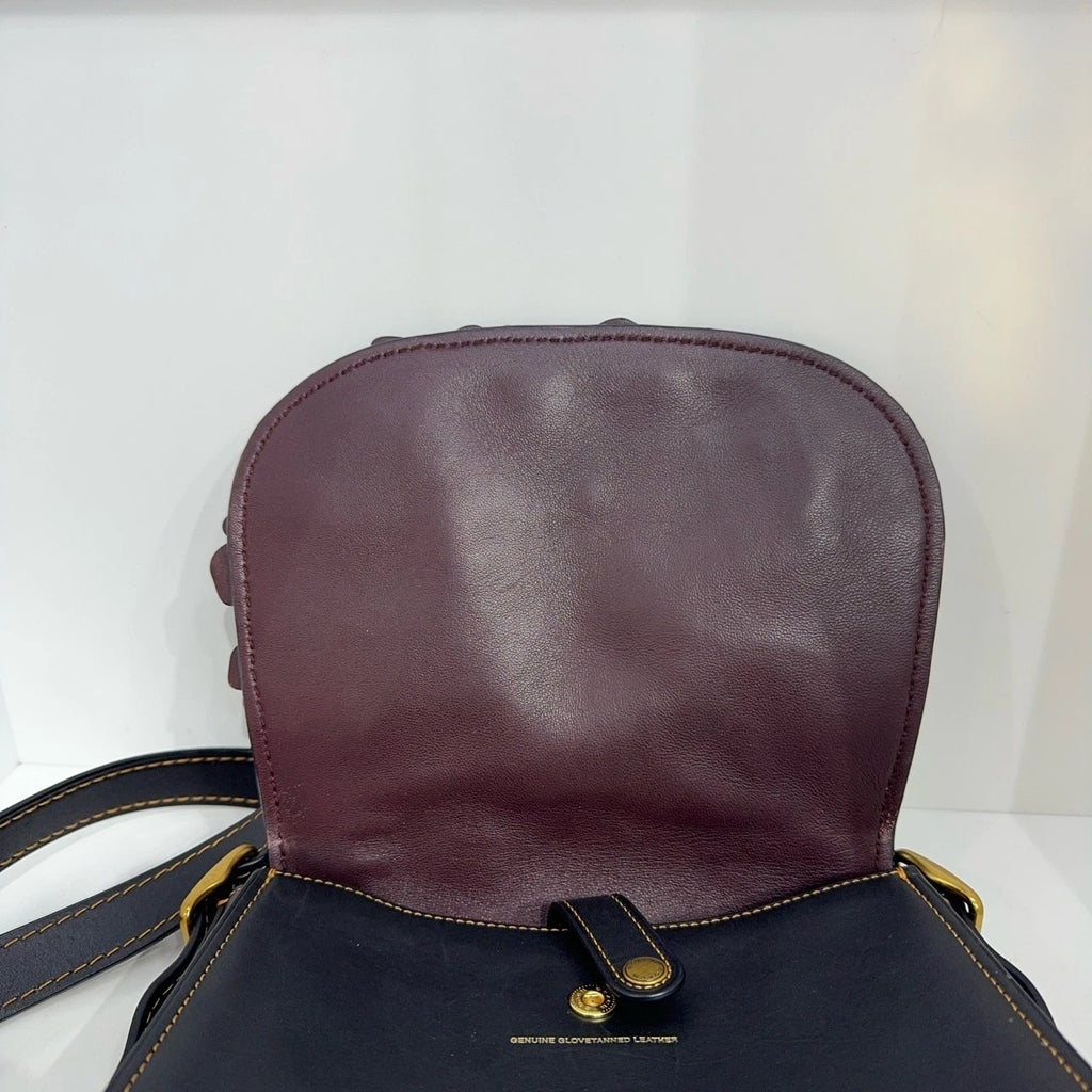 Coach Genuine Leather Camellia Limited Saddle Shoulder Crossbody Bag For Women