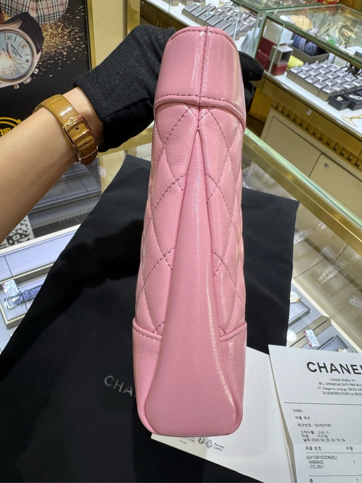 CHANEL 31 Mini Pink Lamskin Tote Bag Gold Hardware For Women