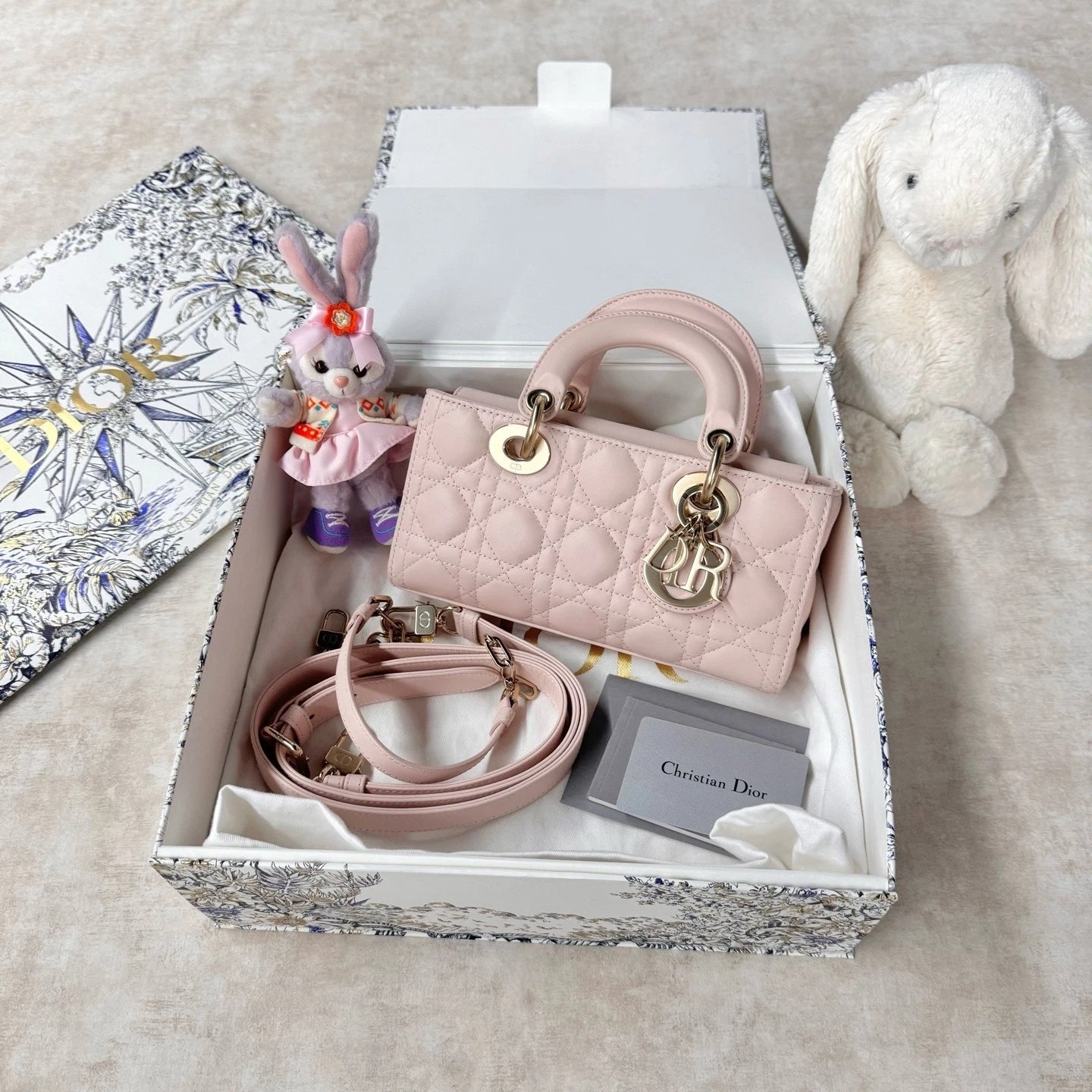 New Dior Horizontal Small D-Joy Sakura Pink Shoulder Bag For Women