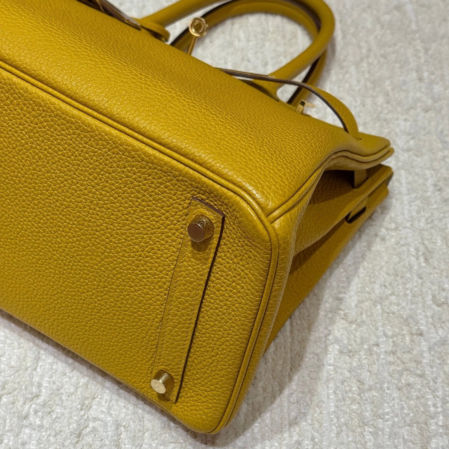 Hermes Birkin30 Top Handle Bag Yellow Gold Used Women Classic