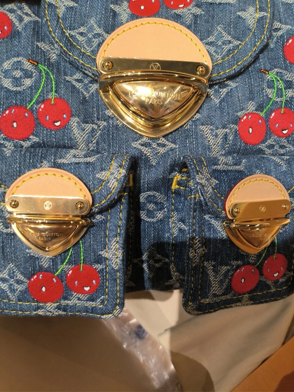 New Louis Vuitton Venice Cherry Denim Backpack For Women