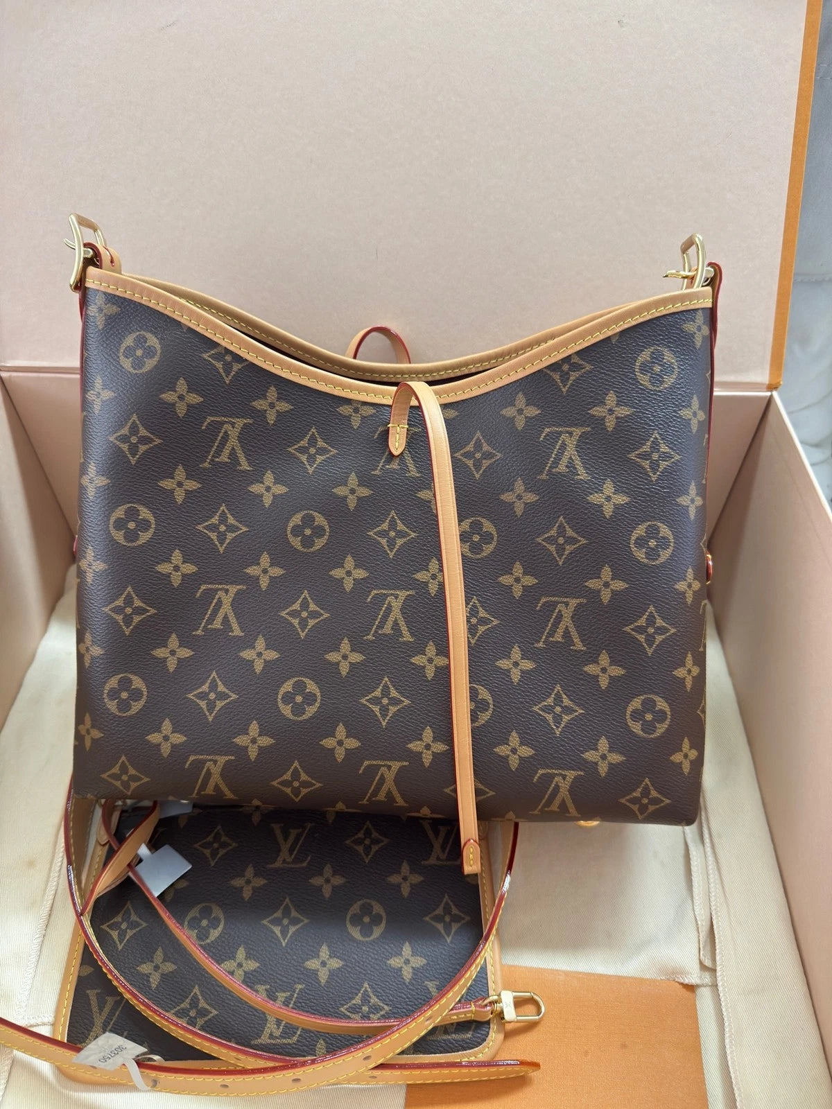 Louis Vuitton Carryall Canvas Tote Bag Excellent