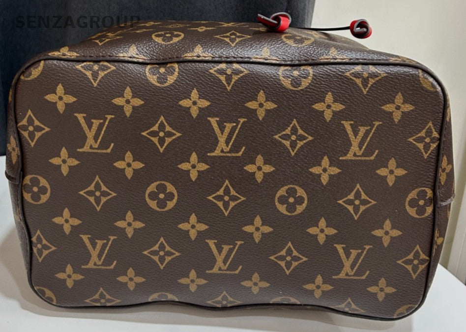 LOUIS VUITTON NeoNoe Monogram Bucket Drawstring Shoulder bag Women Red Crossbody