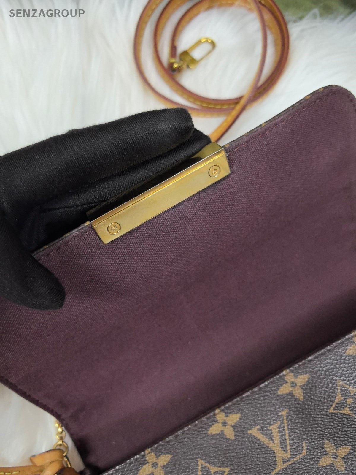 Louis Vuitton Monogram Favorite PM Leather Shoulder Crossbody Bag Women Brown