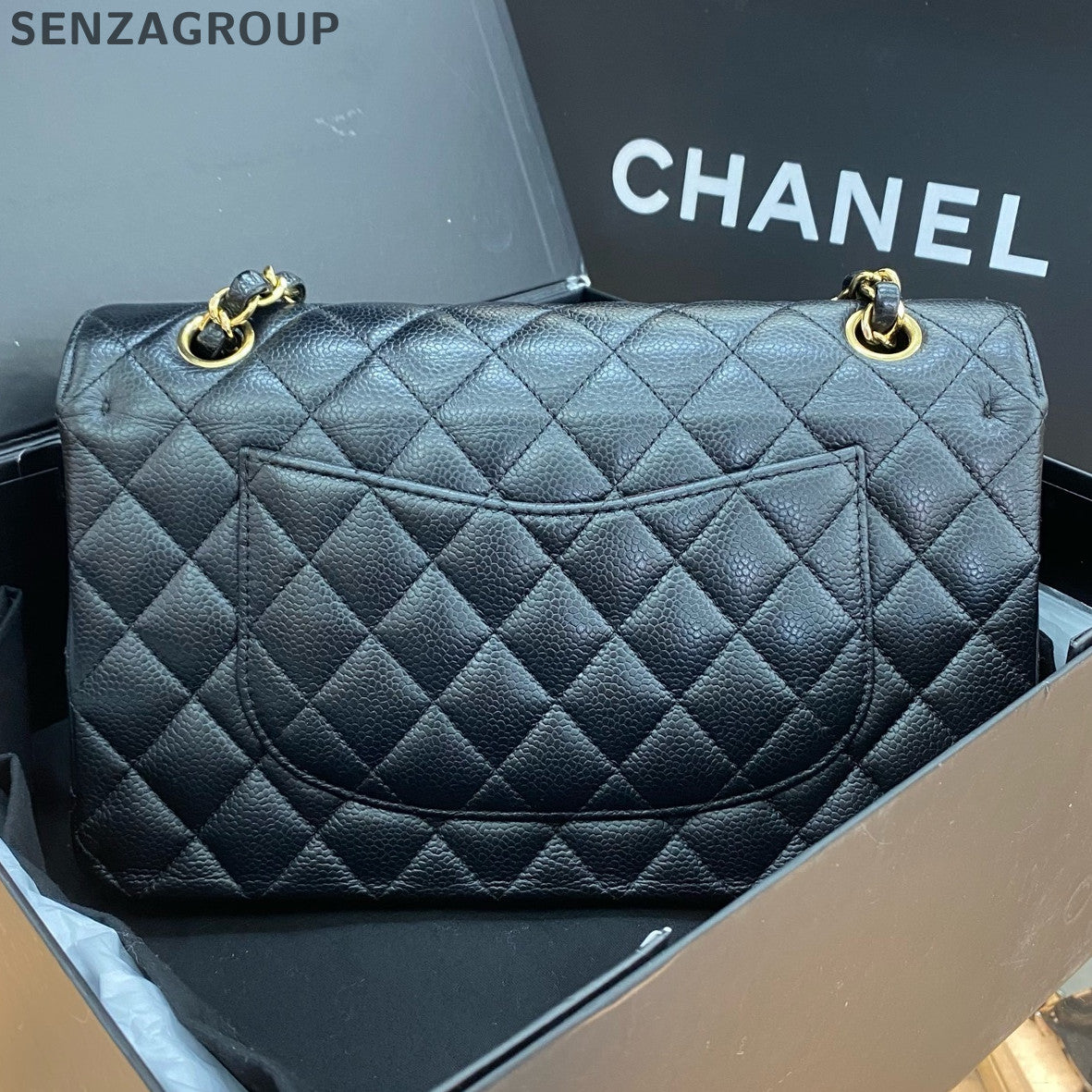 Chanel Classic Flap Black Caviar Medium Chain Shoulder Bag