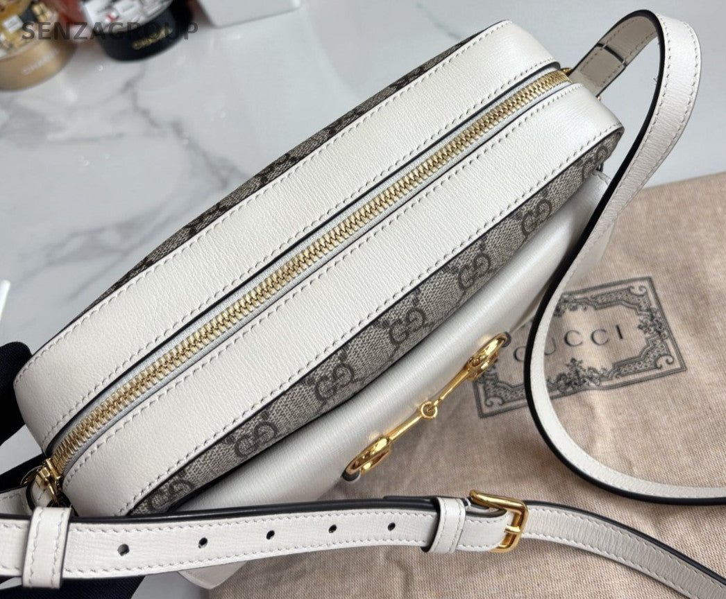 GUCCI 1955  Monogram white Carmera Shoulder bag Crossbody Almost Brand New