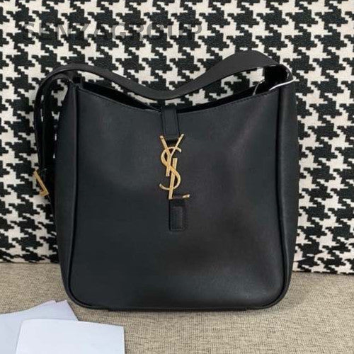 Saint Laurent Hobo PM Handbag Shoulder Bag Black Gold Women Classic Fashion