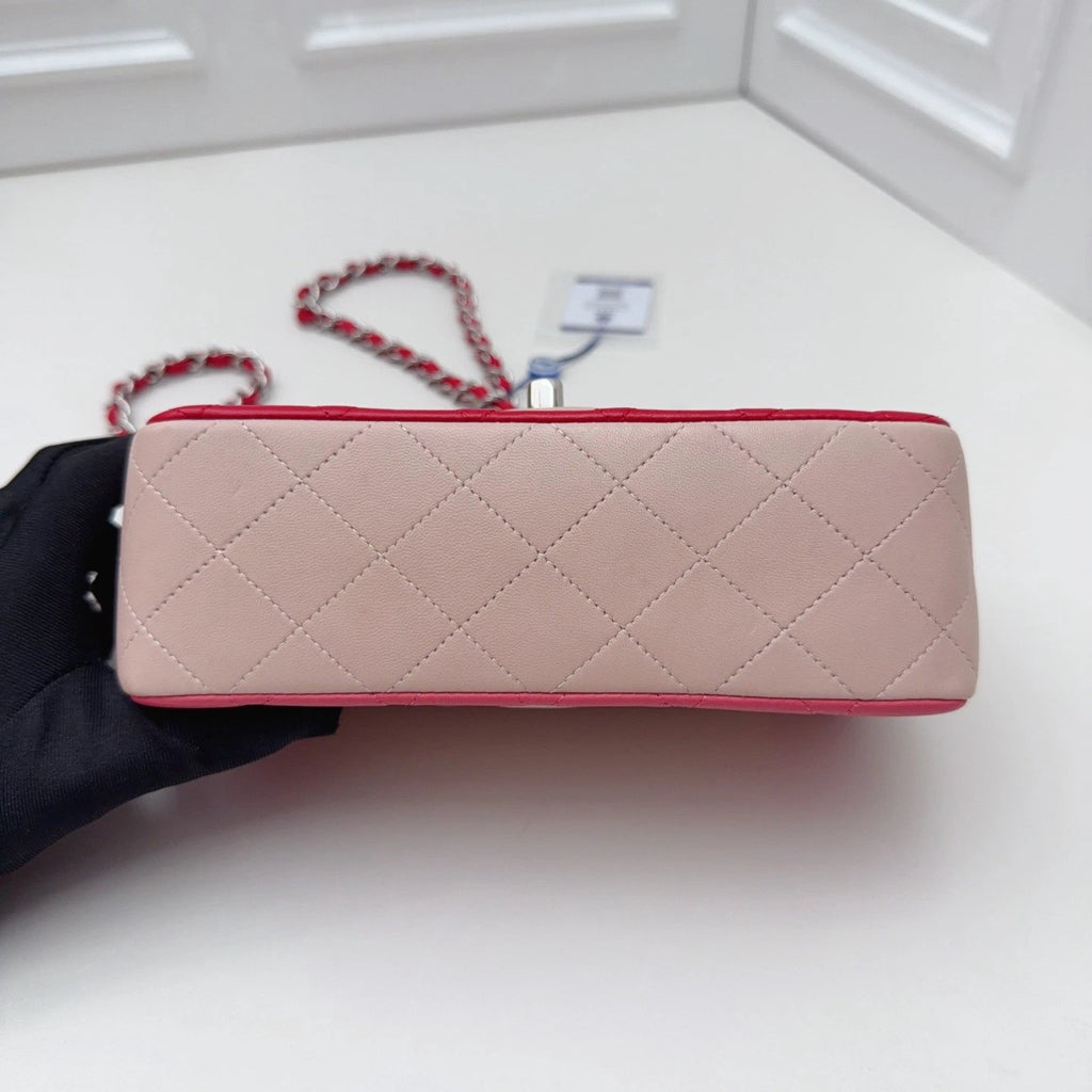 Chanel Classic Flap MINI Chain Shoulder Crossbody Bag RED Women Classic