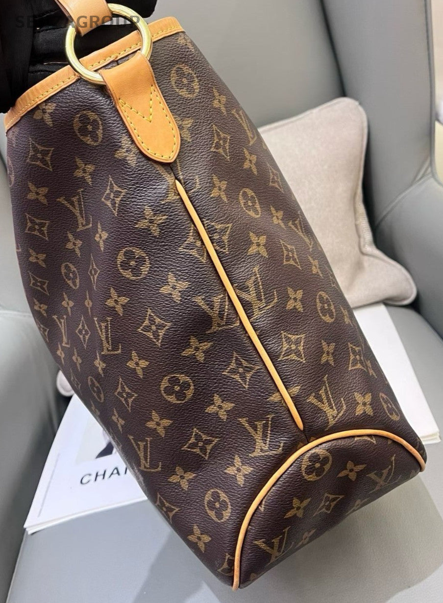 Louis Vuitton Delightful MM Monogram Shoulder Bag Brown Gold Women Classic