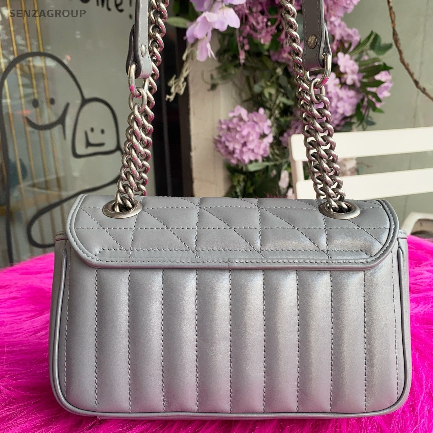 GUCCI GG Marmont Chain Strap Shoulder bag  Gray New model Crossbody Women