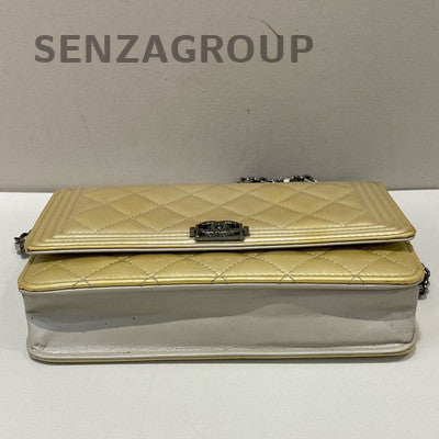 Chanel Le Boy WOC Quilted Chain Shoulder Bag - Gold & Silver, Classic Fashion