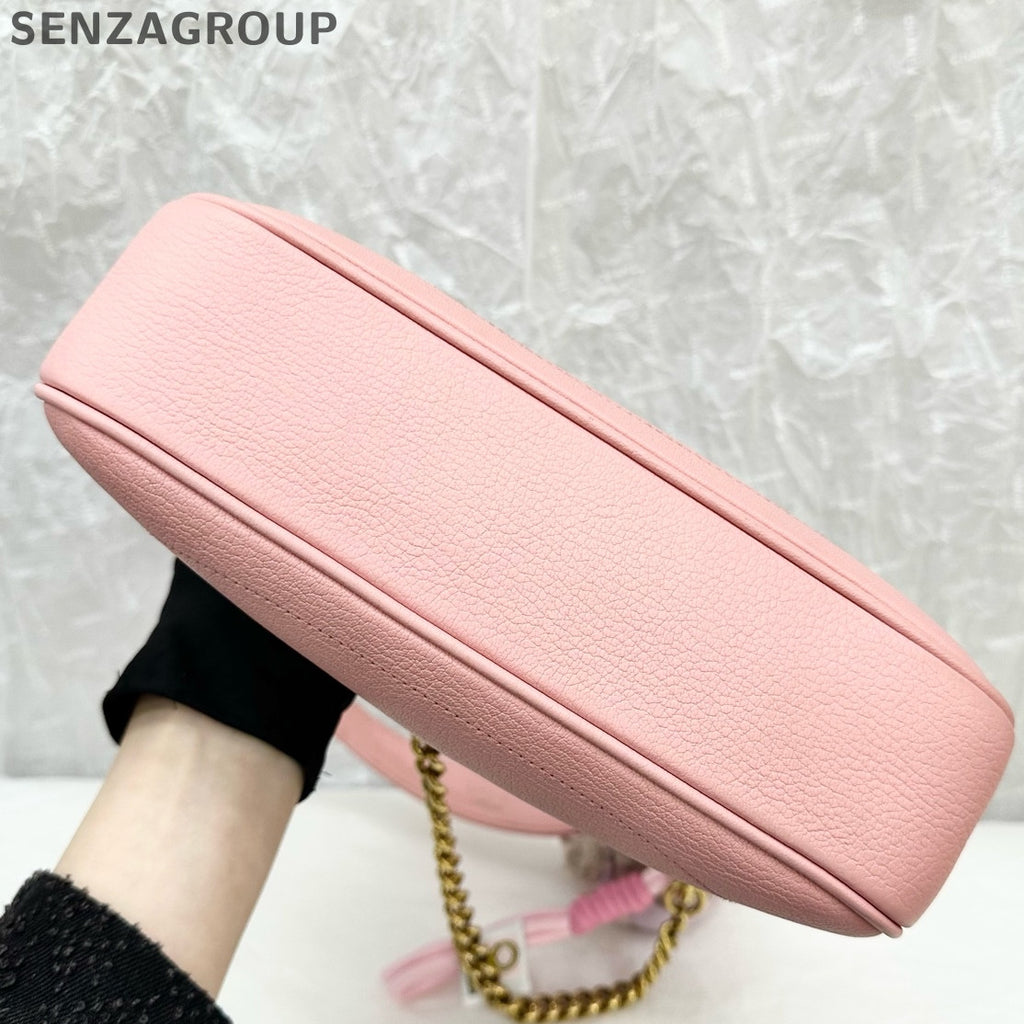 Gucci Aphrodite Small Crescent Shoulder Bag in Pink Gold - Fashion Women