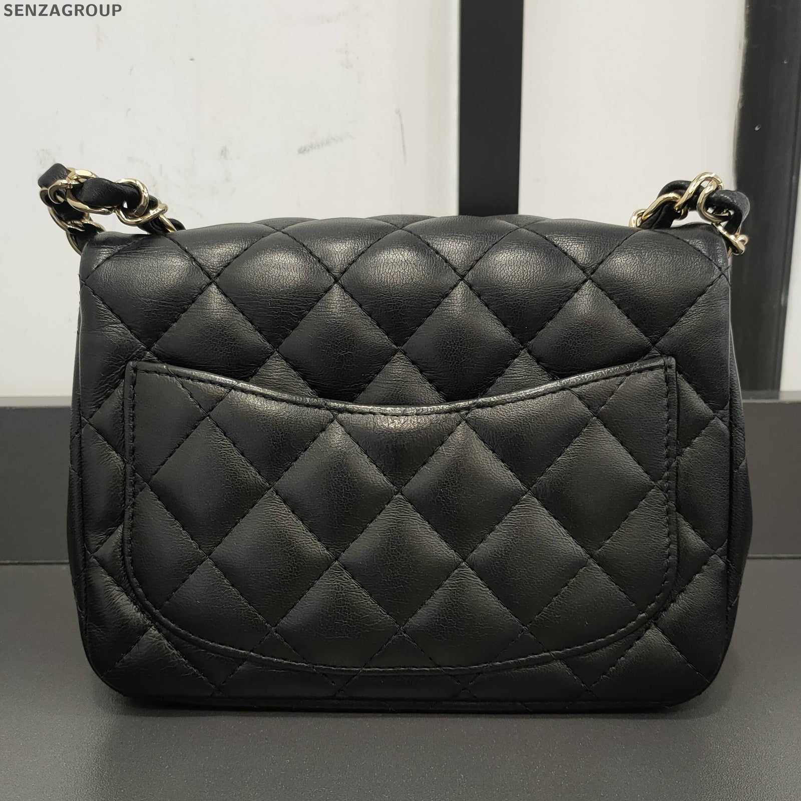 Chanel Classic Flap Black Gold Lambskin Quilted Shoulder Crossbody Bag