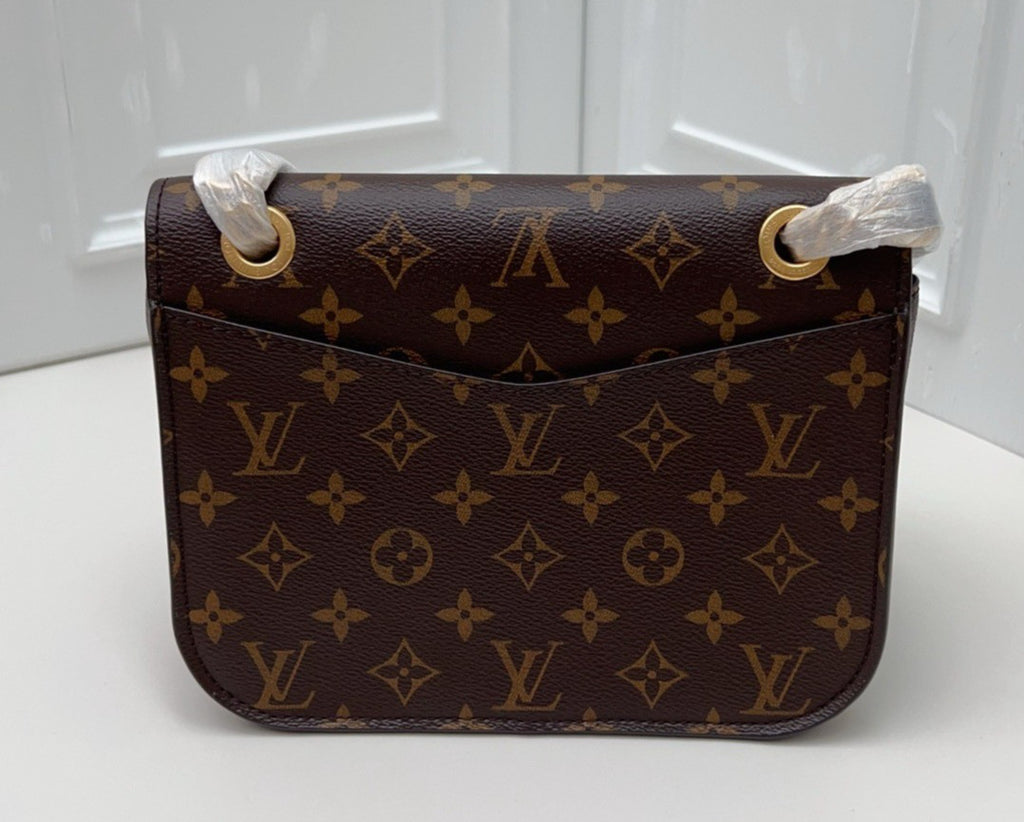 Louis Vuitton Passy Monogram Chain Shoulder Bag Brown Gold Women Classic