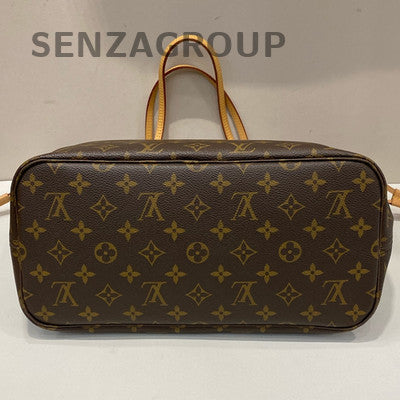 Louis Vuitton Monogram Coated Canvas Tote Bag Medium Brown Gold Classic Women